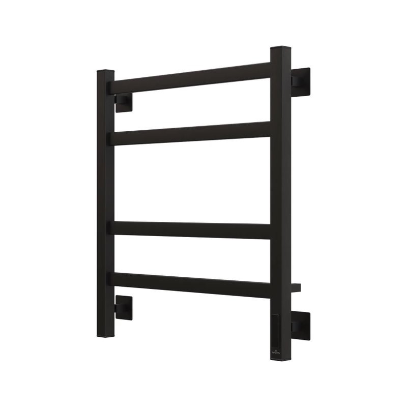 Полотенцесушитель электрический Grota Nosto 530х600 RAL9005 EL 60x55 см, подключение справа, слева, скрытое подключение справа, матовый черный, лесенка, из стали