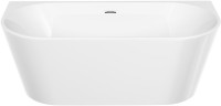 Акриловая ванна Sancos First FB10 170x80 см, пристенная, белая, овальная, с каркасом, со сливом-переливом