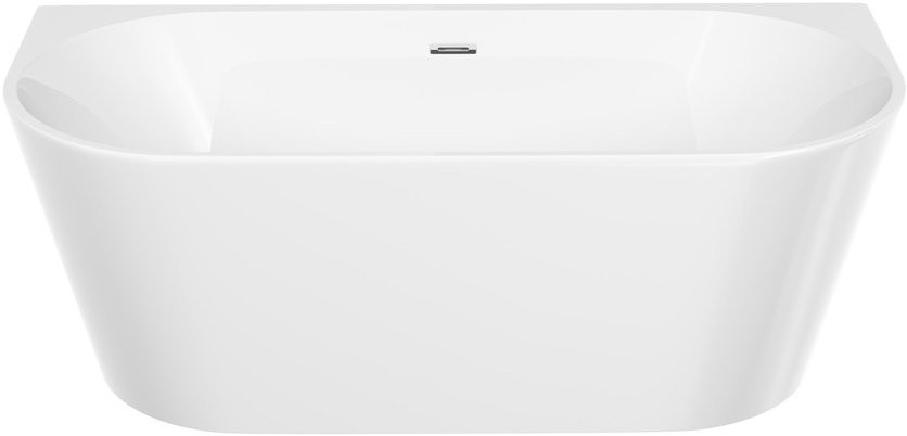 Акриловая ванна Sancos First FB10 170x80 см, пристенная, белая, овальная, с каркасом, со сливом-переливом