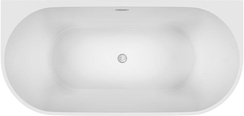 Акриловая ванна Sancos First FB10 170x80 см, пристенная, белая, овальная, с каркасом, со сливом-переливом