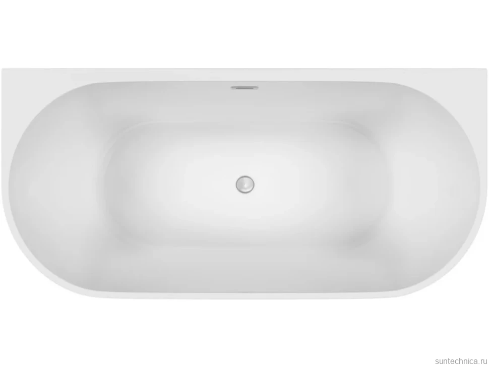 Акриловая ванна Sancos First FB10 170x80 см, пристенная, белая, овальная, с каркасом, со сливом-переливом
