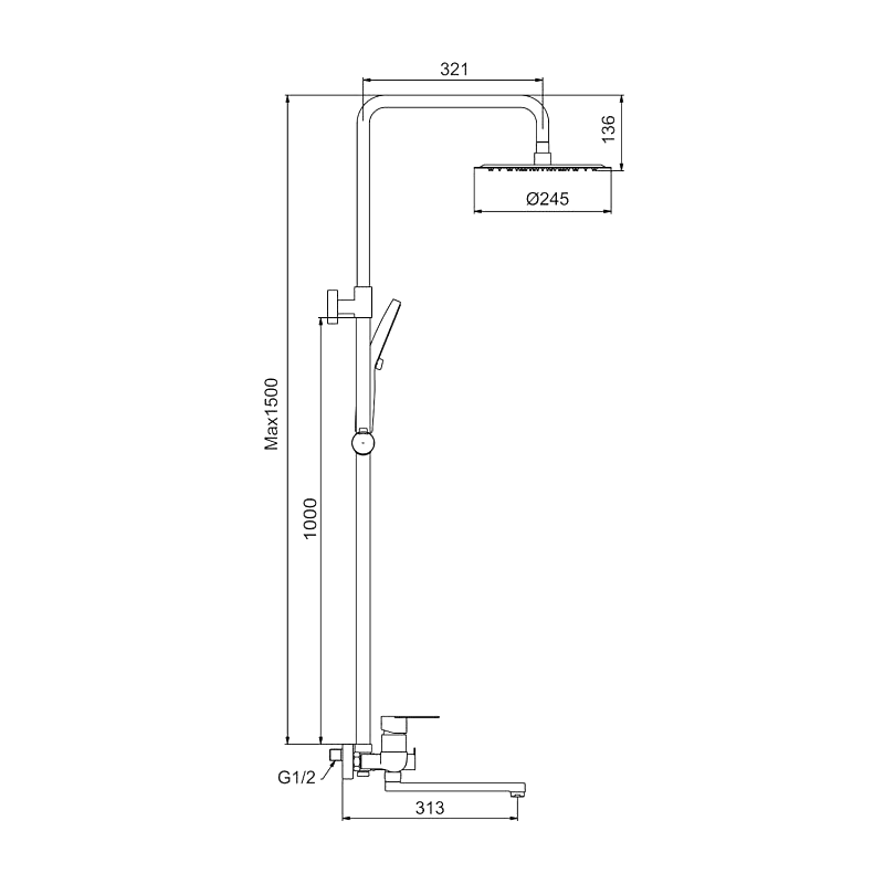 Душевая стойка Frap H806 F24806-6 черная