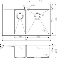 Мойка кухонная Omoikiri Akisame 78-2-LG-R светлое золото