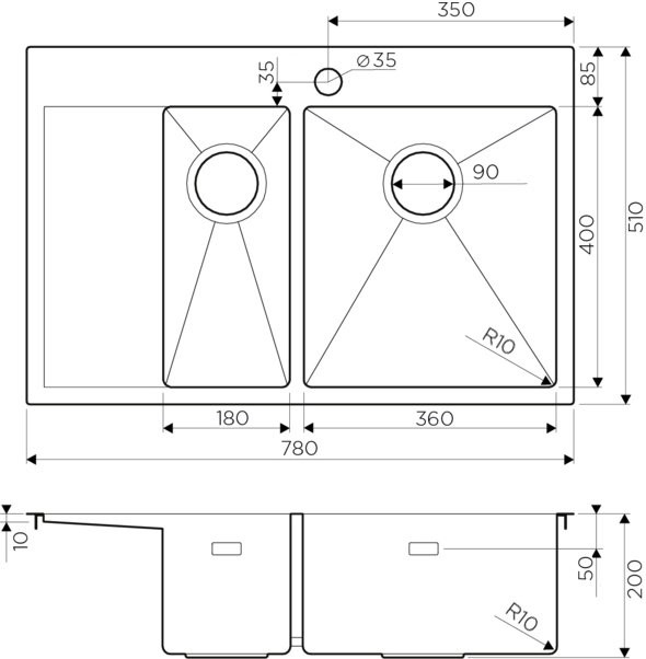 Мойка кухонная Omoikiri Akisame 78-2-LG-R светлое золото