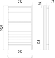 Полотенцесушитель электрический Terminus Сицилия П12 50x100, sensor quick touch