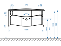 Тумба под раковину без столешницы Belux Анжело НП 110-01 подвесная, глянцевая черная