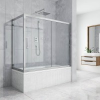 Шторка на ванну Kubele DE019 PR-CLN-CH 150х70 см, профиль хром