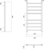 Полотенцесушитель водяной Domoterm Куба П8 40x80 хром