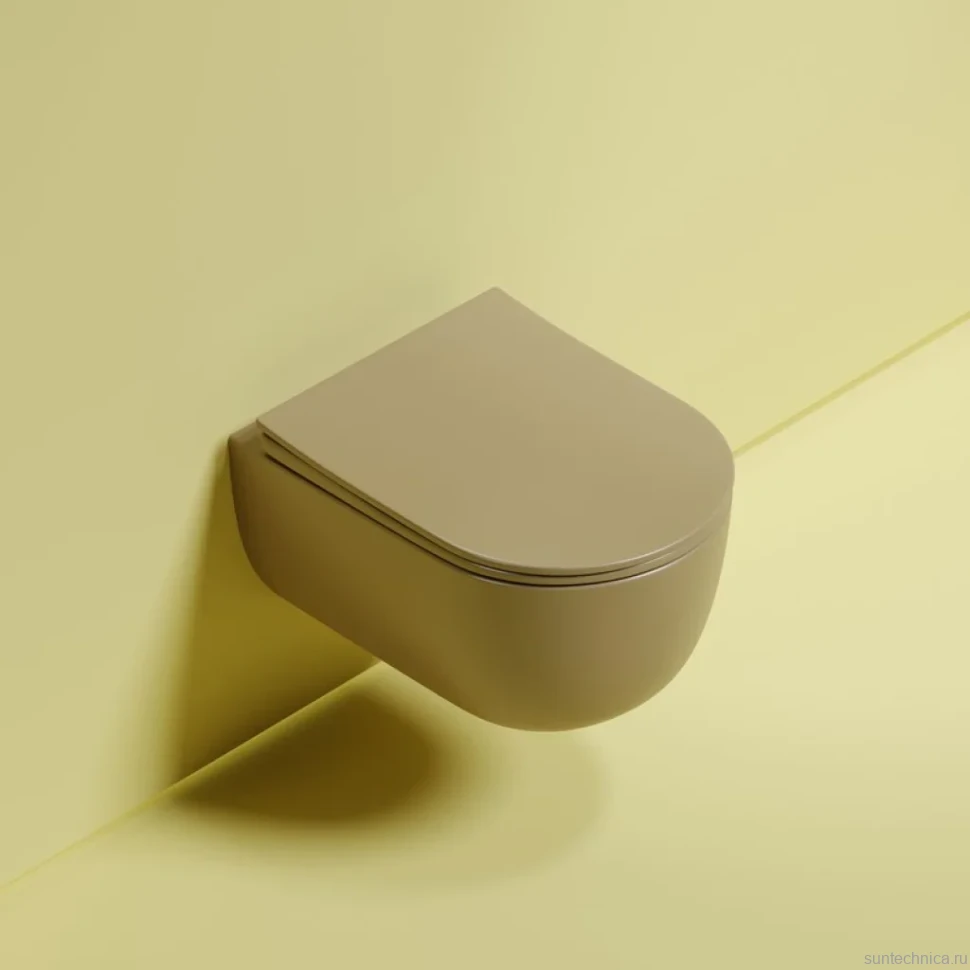 Комплект Унитаз подвесной Ceramicanova Modena Rimless CN6063MC капучино матовый + Инсталляция STWORKI + Кнопка 230823 хром матовый