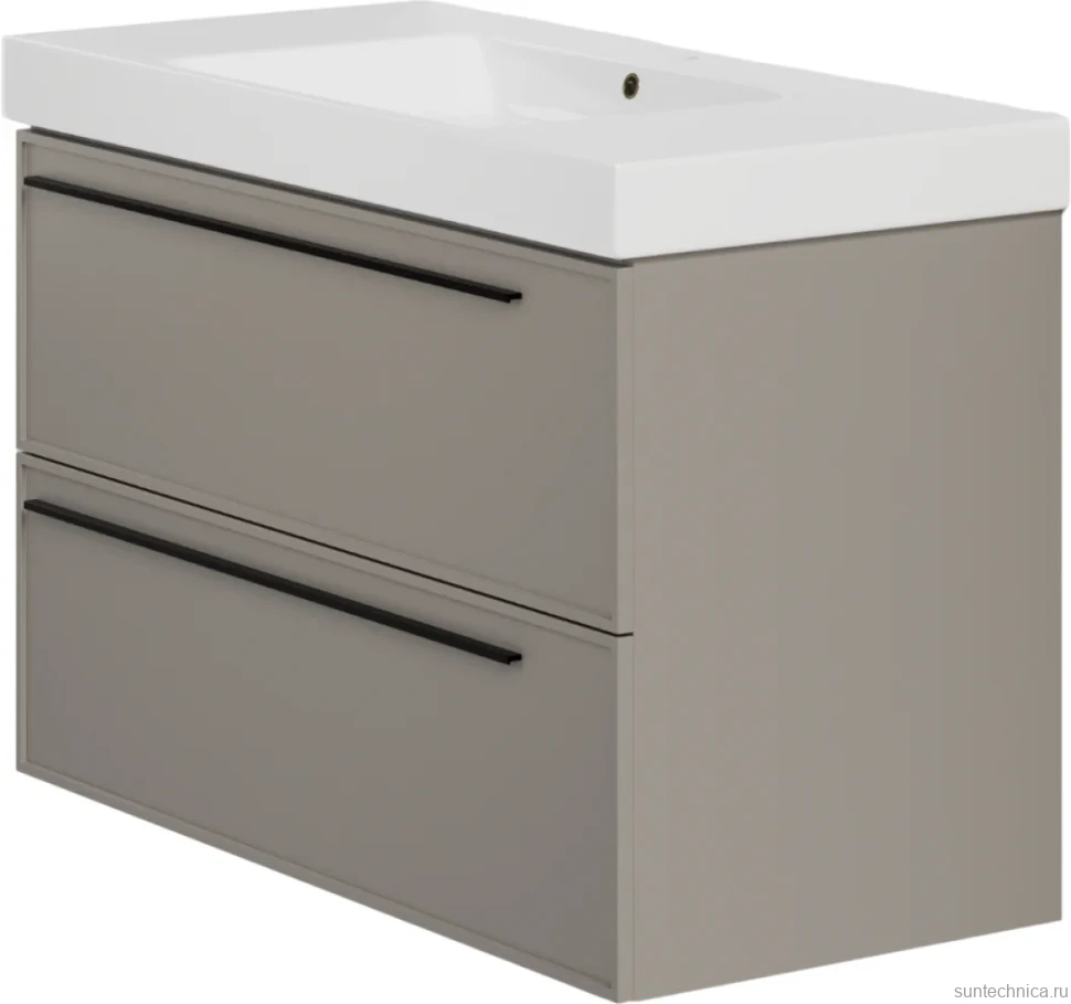 Тумба с раковиной La Fenice Elba Twin 100 подвесная, cappuccino, раковина Cubo 100