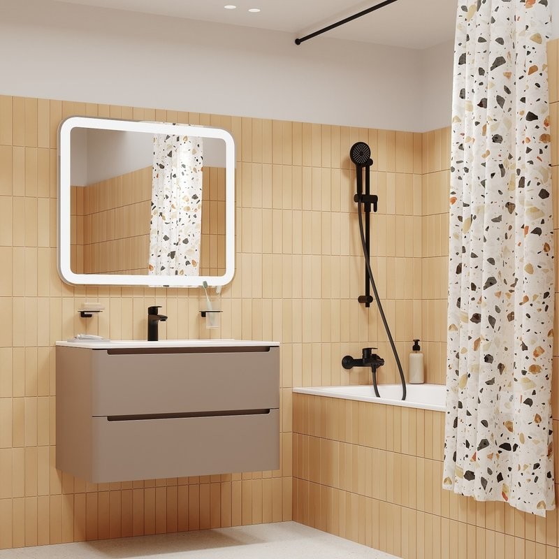 Смеситель для ванны с душем IDDIS Ray RAYBL02i02WA матовый черный