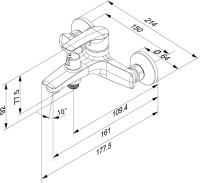 Смеситель для ванны с душем IDDIS Ray RAYBL02i02WA матовый черный