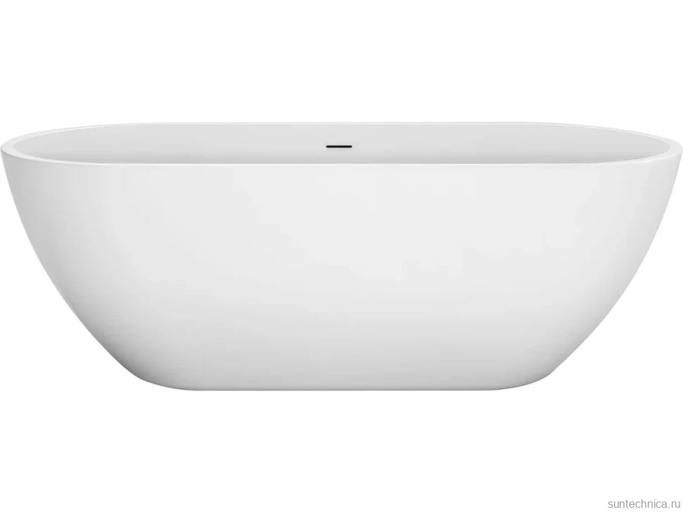 Акриловая ванна BelBagno Uno BB701 140x70 см, отдельностоящая, белая, овальная, на ножках, со сливом-переливом, с донным клапаном