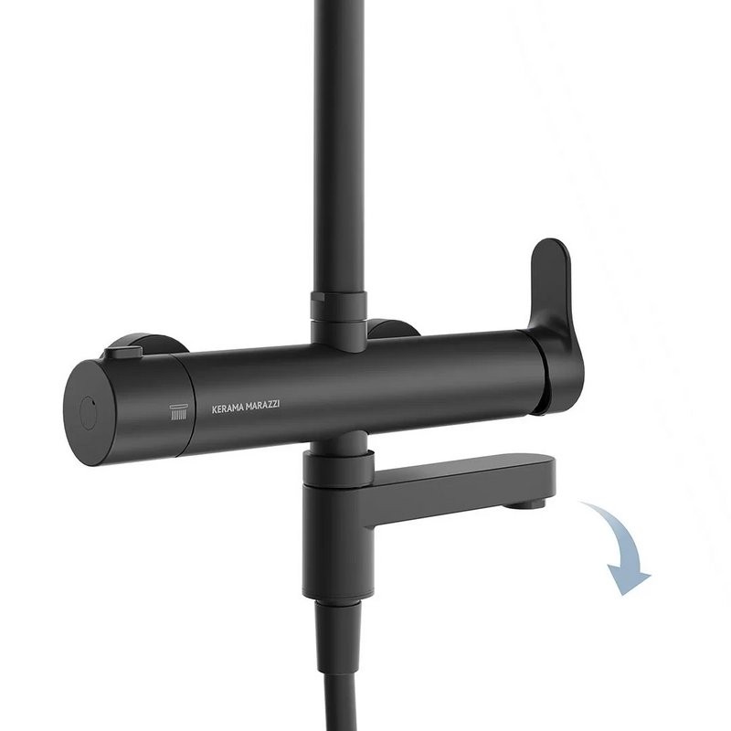 Душевая стойка KERAMA MARAZZI Fonte FO.202.KM.BLK.M матовая черная