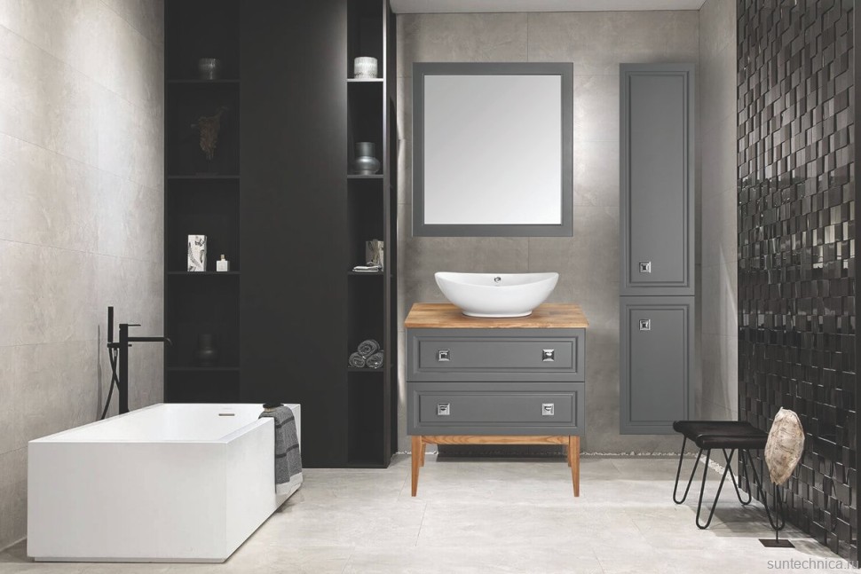 Зеркало ASB-Woodline Каталина 80 серое