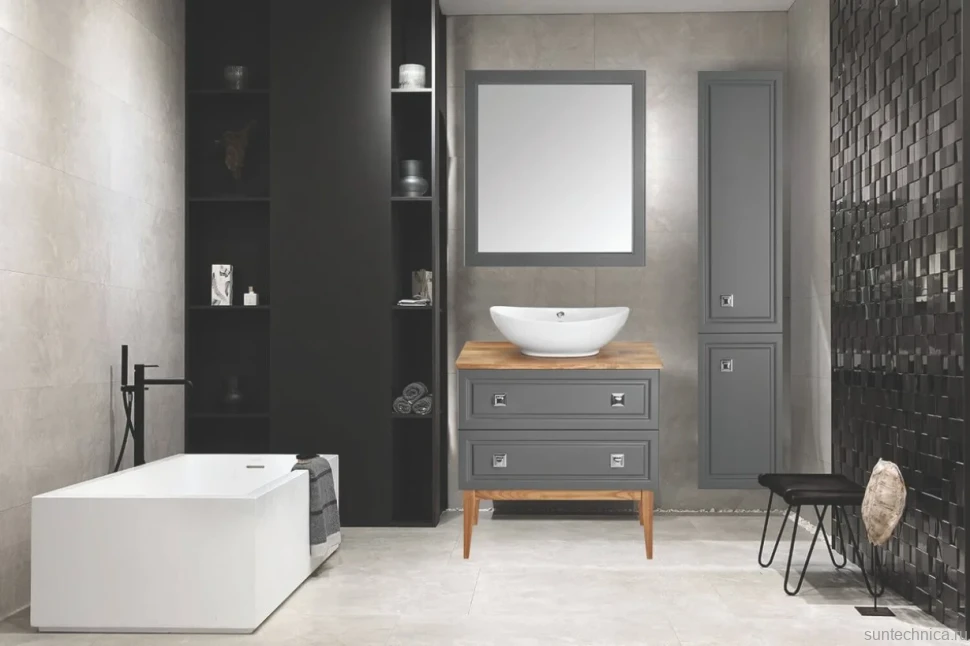 Зеркало ASB-Woodline Каталина 80 серое
