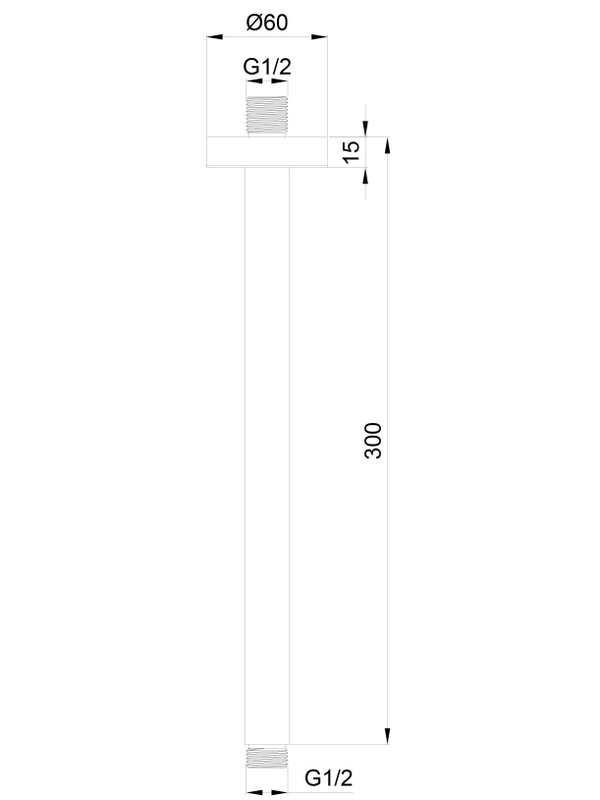 Кронштейн для верхнего душа Wonzon & Woghand WW-SA06-30-CR хром