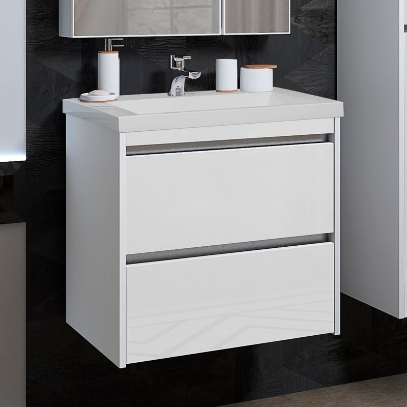 Тумба с раковиной Opadiris Фреш 60 белая, вар.2