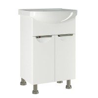 Тумба с раковиной Mixline Этьен 55 глянцевая белая, раковина Элеганс 55