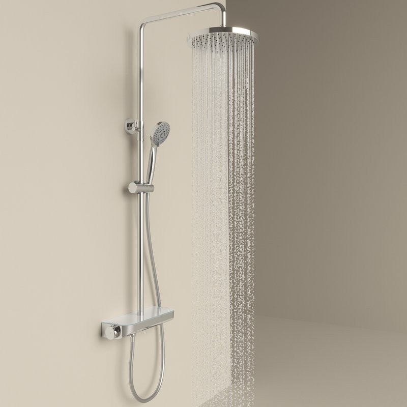 Душевая стойка Sancos Teo SC11002CH с термостатом, хром