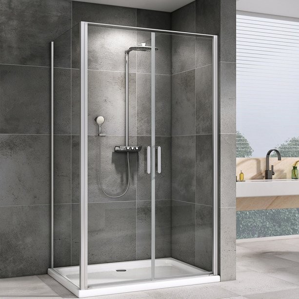 Душевой уголок Abber Sonnenstrand AG04100C-S85 85x100, профиль хром, стекло прозрачное