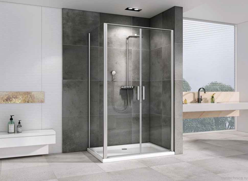 Душевой уголок Abber Sonnenstrand AG04100C-S85 85x100, профиль хром, стекло прозрачное