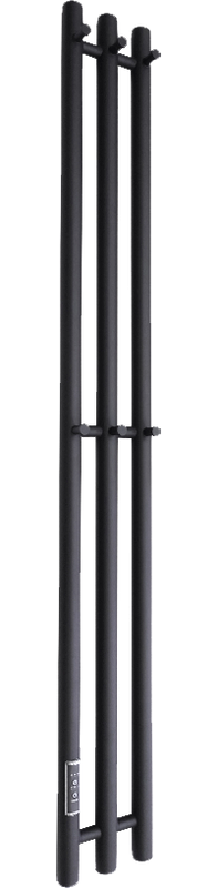 Полотенцесушитель электрический Маргроид Inaro 120х12 L, с крючками, черный матовый