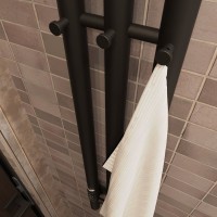 Полотенцесушитель электрический Маргроид Inaro 120х12 L, с крючками, черный матовый