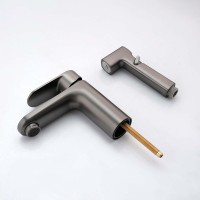 Смеситель для раковины AQUATEK Ника AQ1812BGM с гигиеническим душем, оружейная сталь