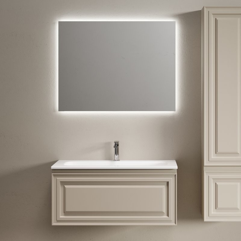 Мебель для ванной комнаты Sancos Very 90 подвесная, beige soft, раковина СN7019