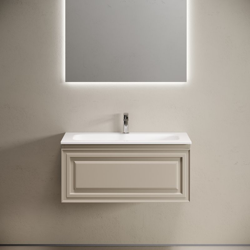 Мебель для ванной комнаты Sancos Very 90 подвесная, beige soft, раковина СN7019