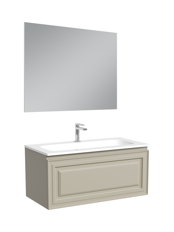 Мебель для ванной комнаты Sancos Very 90 подвесная, beige soft, раковина СN7019