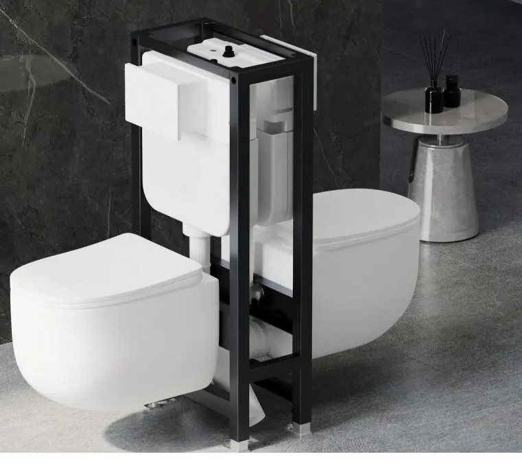 Инсталляция для унитаза Abber AC0106 с креплением в пол, с регулировкой по высоте