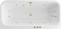 Акриловая ванна Excellent Arana Smart 180x85 см, встраиваемая, с гидромассажем, белая, с каркасом, со сливом-переливом, фурнитура бронза
