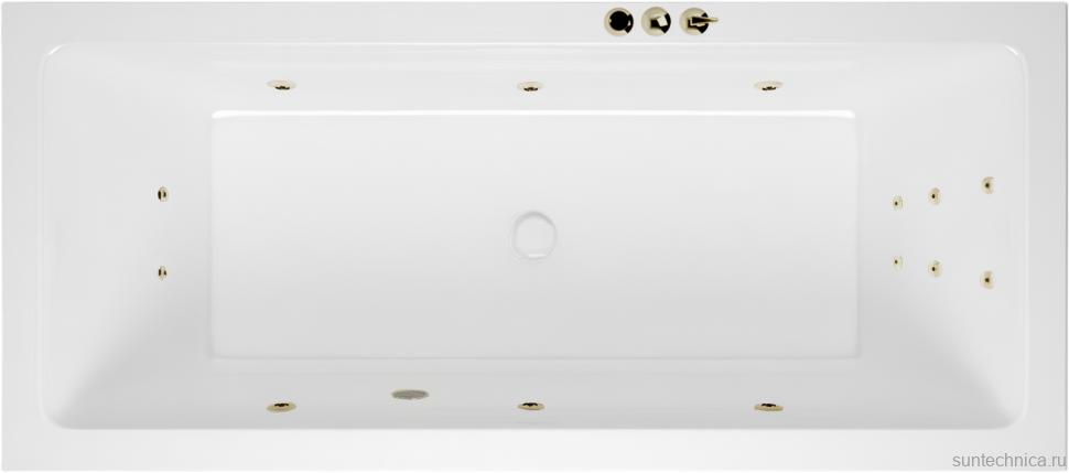 Акриловая ванна Excellent Heaven Slim Smart 160x75 см, встраиваемая, с гидромассажем, белая, с каркасом, со сливом-переливом, фурнитура бронза