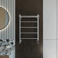 Полотенцесушитель электрический Grota App 530х800 NM EL 80x55 см, подключение справа, слева, скрытое подключение справа, матовый хром, лесенка, с полкой