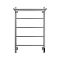 Полотенцесушитель электрический Grota App 530х800 NM EL 80x55 см, подключение справа, слева, скрытое подключение справа, матовый хром, лесенка, с полкой