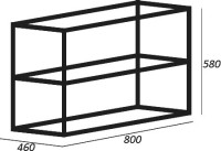 Консоль Cezares Cadro 80 2-х ярусная, подвесная, белые полки