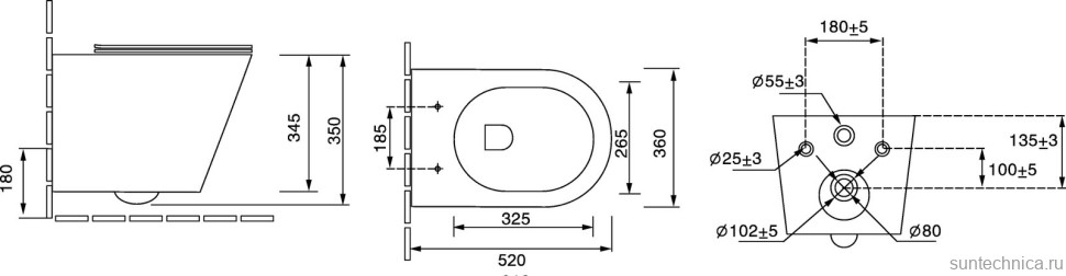 Унитаз подвесной Grossman GR-4478BMSQ с микролифтом, черный матовый