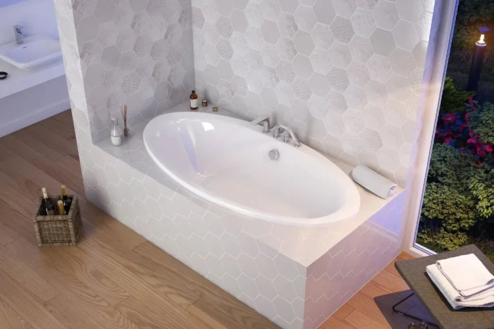 Акриловая ванна Excellent Lumina 190x95 см, отдельностоящая, белая, овальная, на ножках