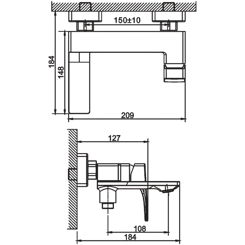 Смеситель для ванны с душем BELZ B60709-7 черный