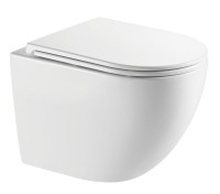 Унитаз безободковый подвесной c полностью литой чашей и сиденьем микролифт, технология смыва Tornado