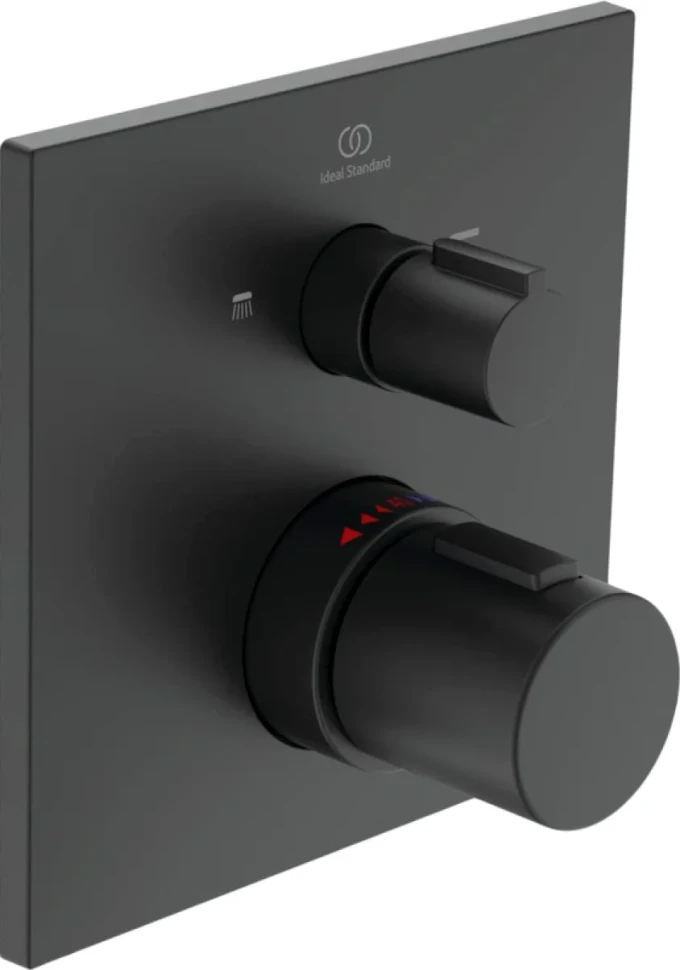 Термостатический смеситель встраиваемый Ideal Standard Ceratherm C100 A7522XG для ванны с душем, черный