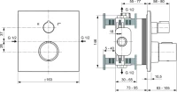 Термостатический смеситель встраиваемый Ideal Standard Ceratherm C100 A7522XG для ванны с душем, черный
