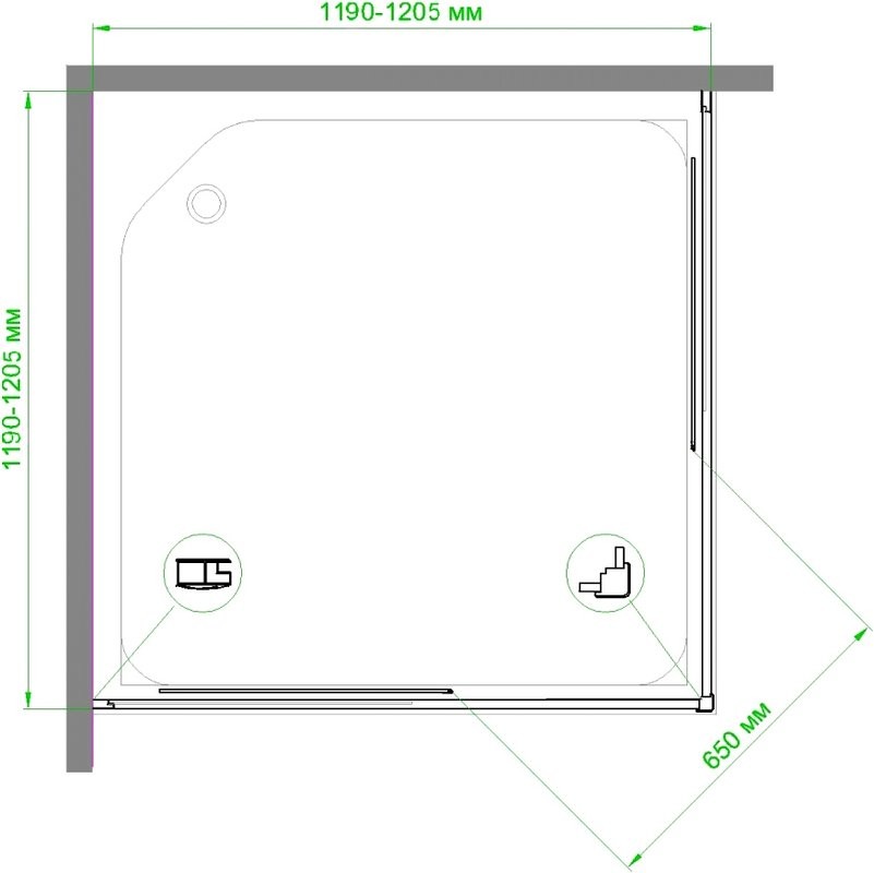 Душевой уголок Royal Bath HPD RB1212HPD-T-BL 120x120