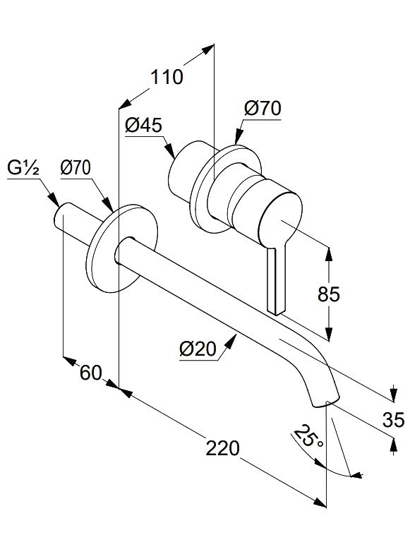 Смеситель для раковины Kludi Nova Fonte Pura 20245N515 С ВНУТРЕННЕЙ ЧАСТЬЮ, брашированный никель PVD