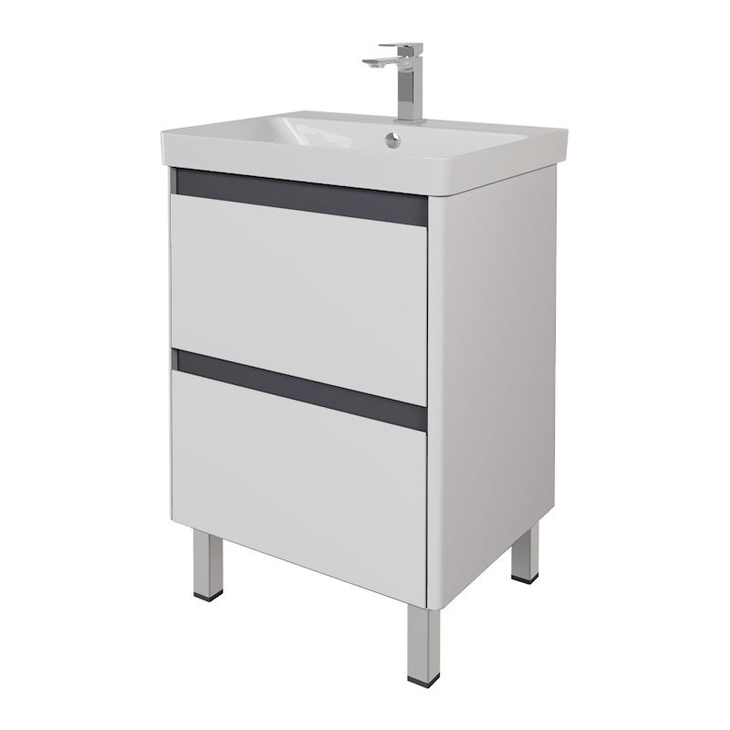 Тумба с раковиной Dreja Luxury Plus 60 подвесная, матовая белая