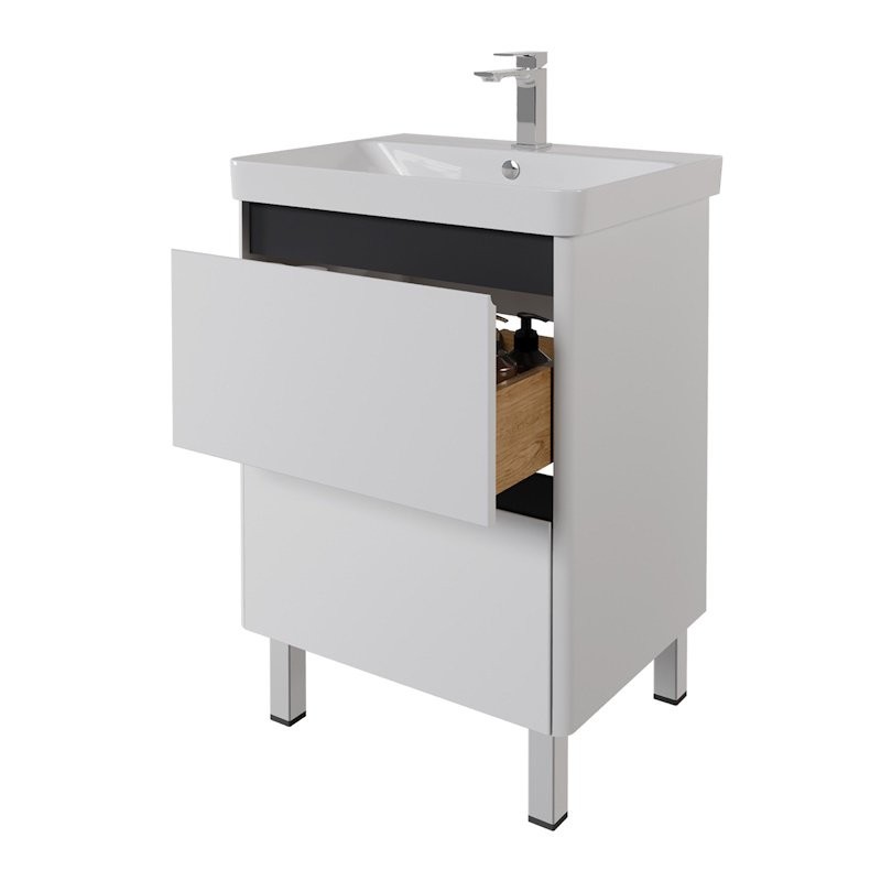 Тумба с раковиной Dreja Luxury Plus 60 подвесная, матовая белая