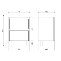Тумба с раковиной Dreja Luxury Plus 60 подвесная, матовая белая