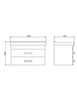 Тумба с раковиной Comforty Никосия 80П подвесная, темный дуб, с раковиной Fest 80